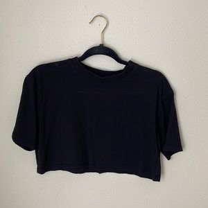 Zara Black Boxy Tee TShirt Crop Top
